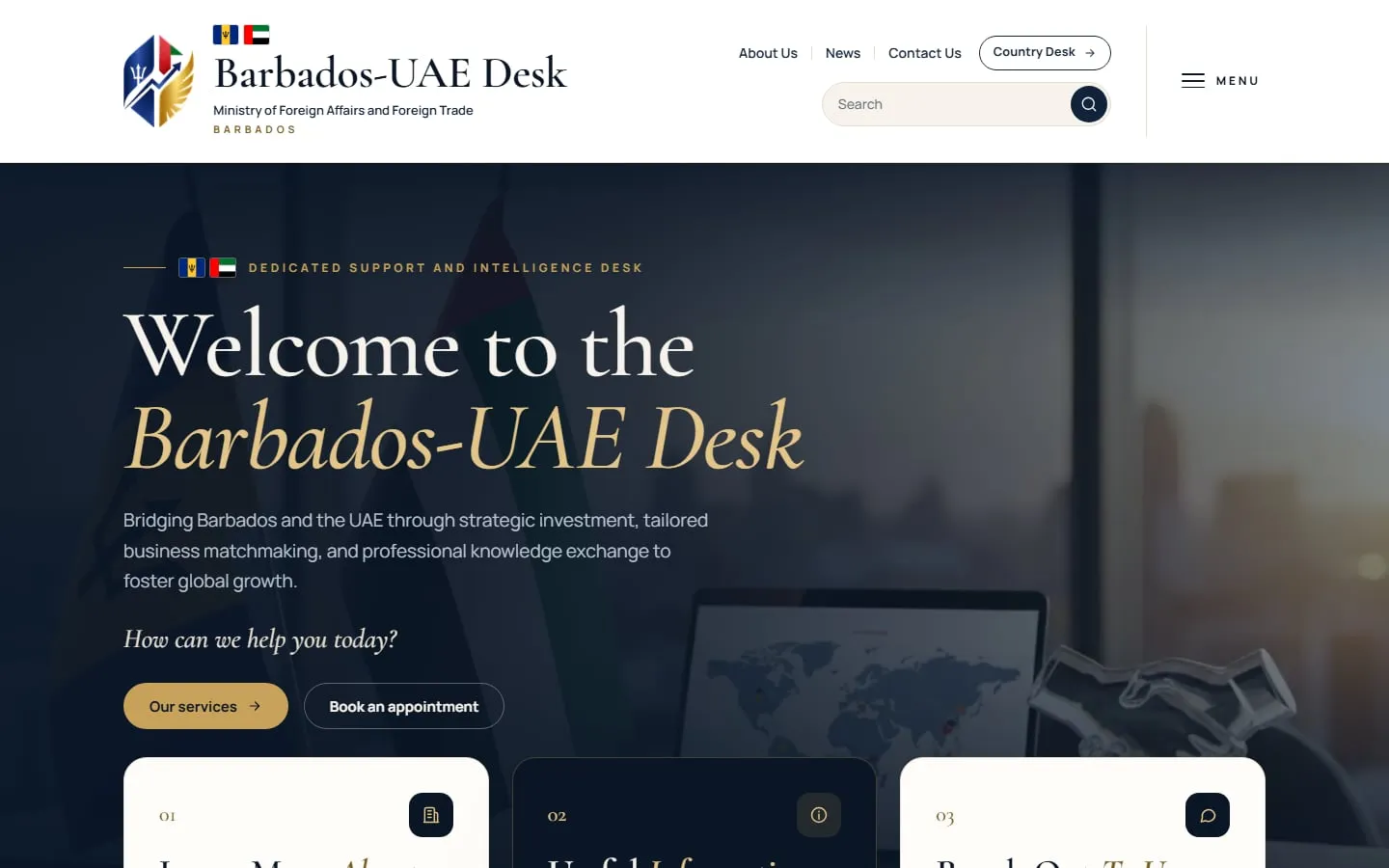 A Barbados mission website: welcome to the Barbados-UAE Desk