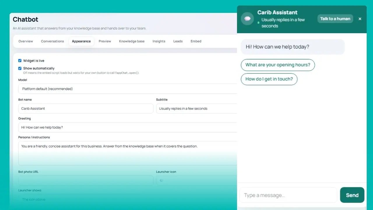 Setting up the AI chatbot in TAPP Toolkit